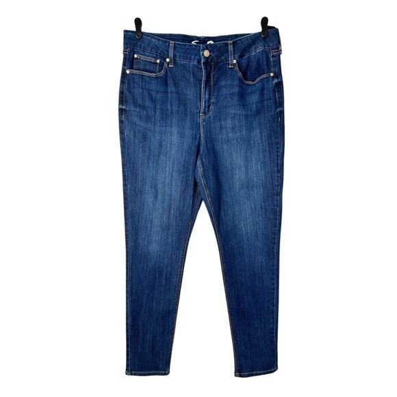 Seven7 Jeans Womens 16 Tummy Less High Rise Skinny Stretch Blue Denim 29" Inseam - Picture 1 of 16